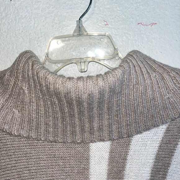Womens Chico's Colorblock Cowl-Neck Fringe-Trim Sweater Pullover Tan Size 3 - Picture 10 of 10
